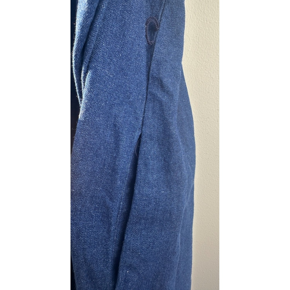 L.L. Bean Vintage Denim Shirt Dress Size 14 Blue Cotton LS USA Modest No Belt - Picture 6 of 11